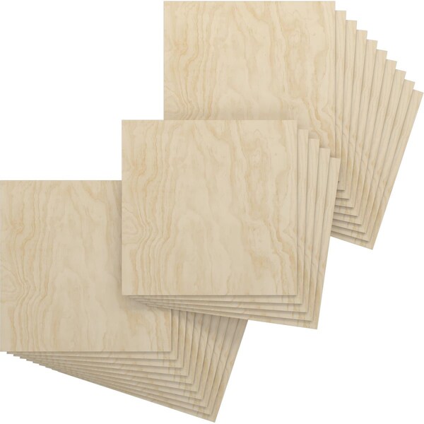 Ekena Millwork 23 3/4W x 23 3/4H x 3/8T Wood Hobby Boards, Birch, 25PK HBW24X24X375DBI - main